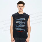 Unisex Printed Washed Tank Top