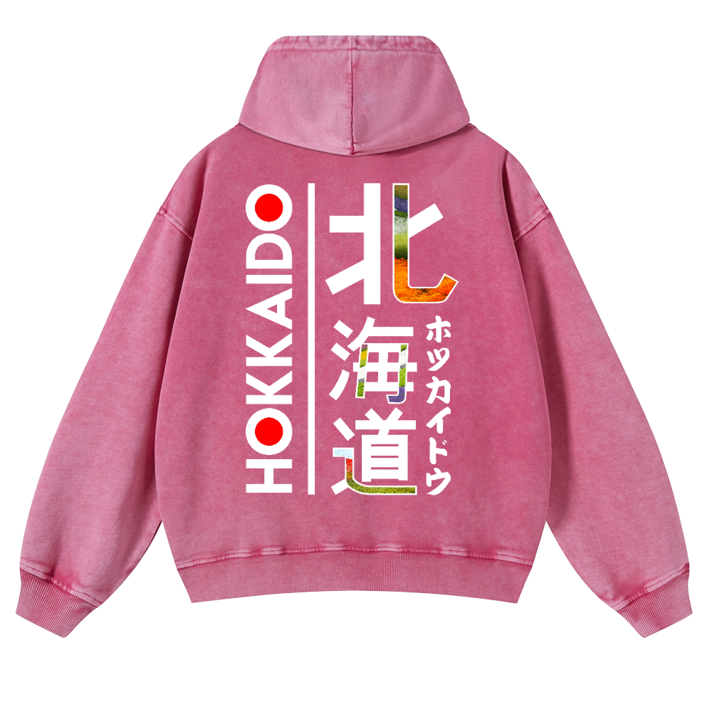 Hokkaido Vintage Washed Cotton Back Art Hoodie