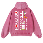 Hokkaido Vintage Washed Cotton Back Art Hoodie