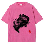 Swimming Capybara Vintage Washed T-shirt