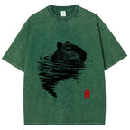 Swimming Capybara Vintage Washed T-shirt