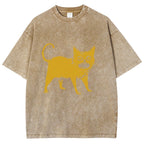 Horrible Japanese Cat Washed T-Shirt