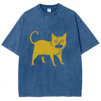 Horrible Japanese Cat Washed T-Shirt