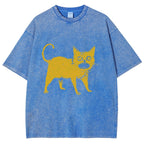 Horrible Japanese Cat Washed T-Shirt