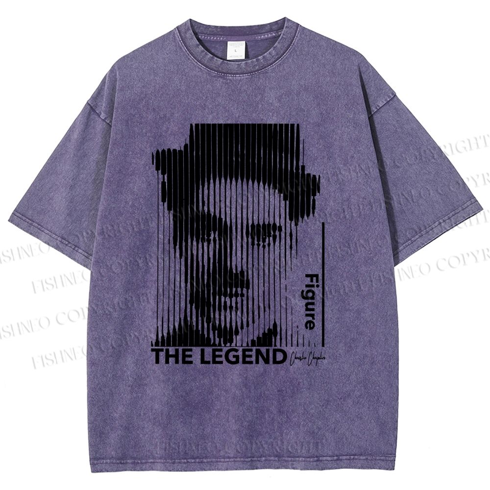 Unisex Vintage Chaplin The Legend Printed Washed Tee