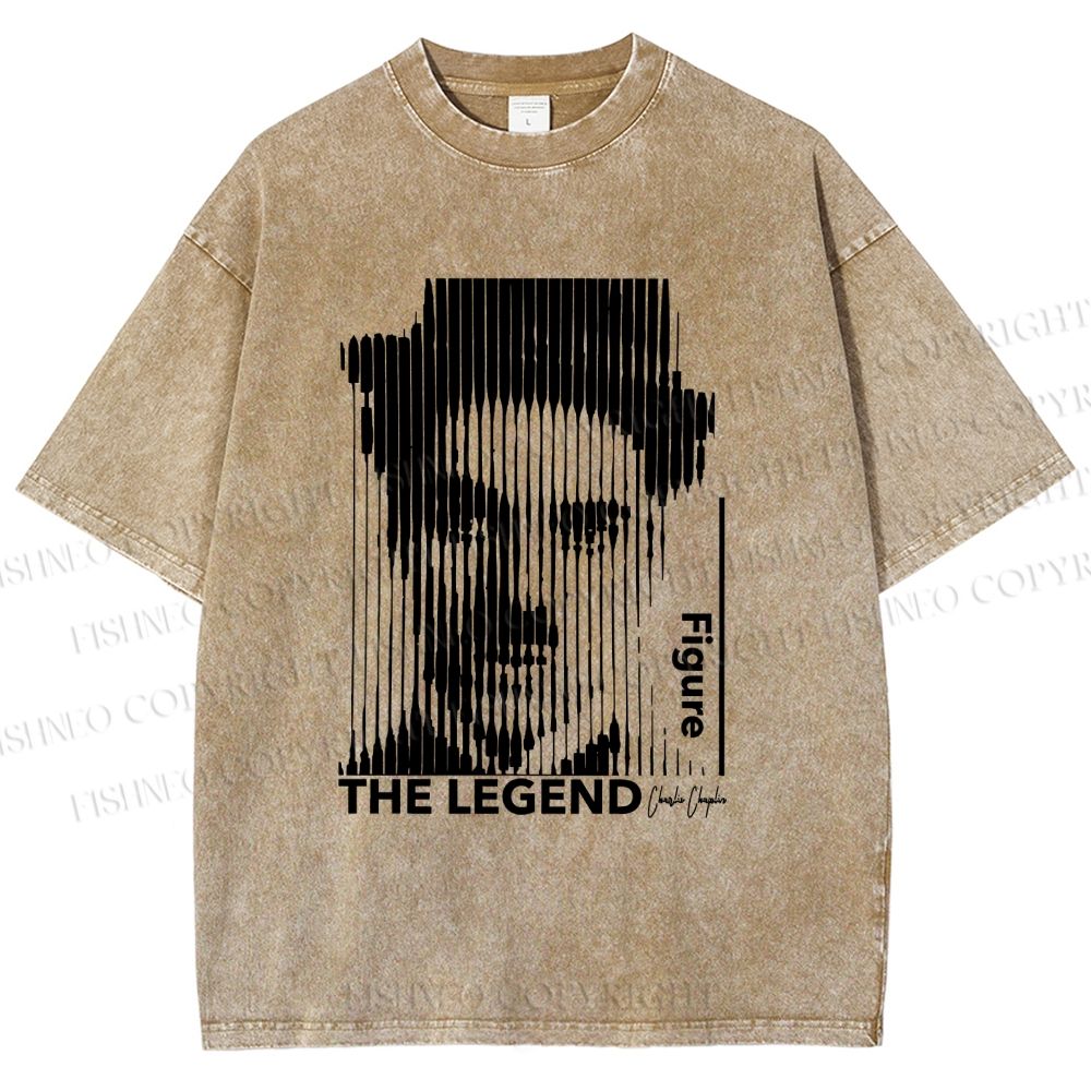 Unisex Vintage Chaplin The Legend Printed Washed Tee