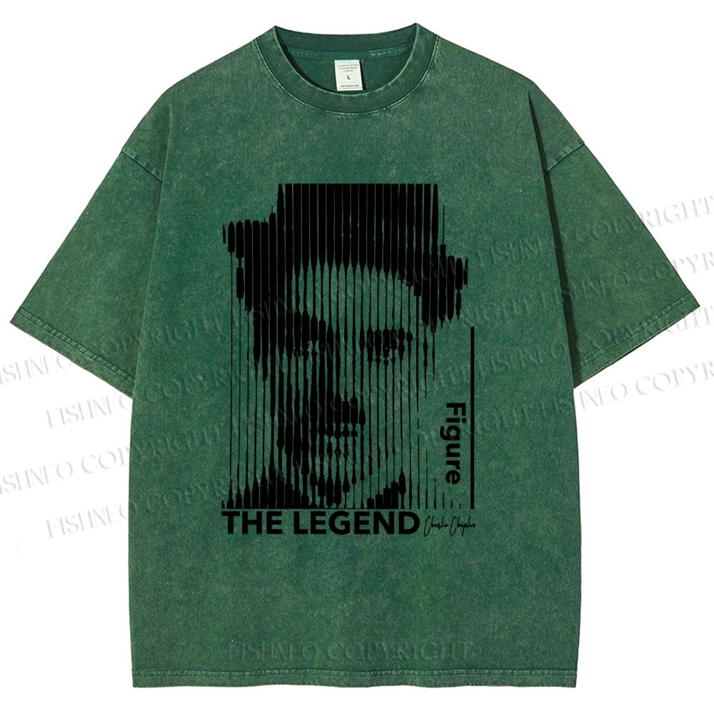 Unisex Vintage Chaplin The Legend Printed Washed Tee