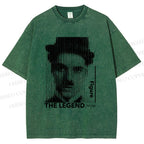 Unisex Vintage Chaplin The Legend Printed Washed Tee