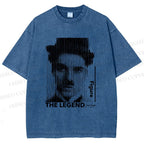 Unisex Vintage Chaplin The Legend Printed Washed Tee
