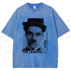 Unisex Vintage Chaplin The Legend Printed Washed Tee