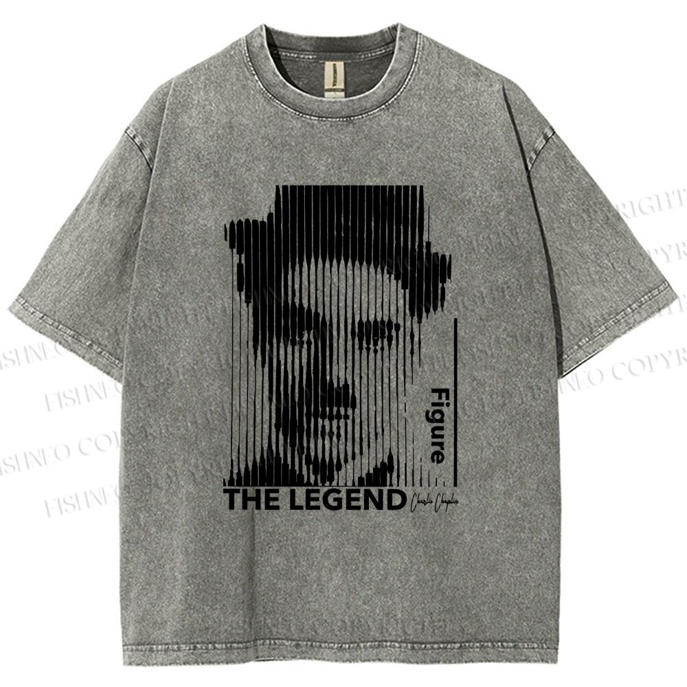 Unisex Vintage Chaplin The Legend Printed Washed Tee