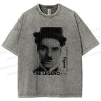Unisex Vintage Chaplin The Legend Printed Washed Tee