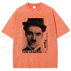 Unisex Vintage Chaplin The Legend Printed Washed Tee