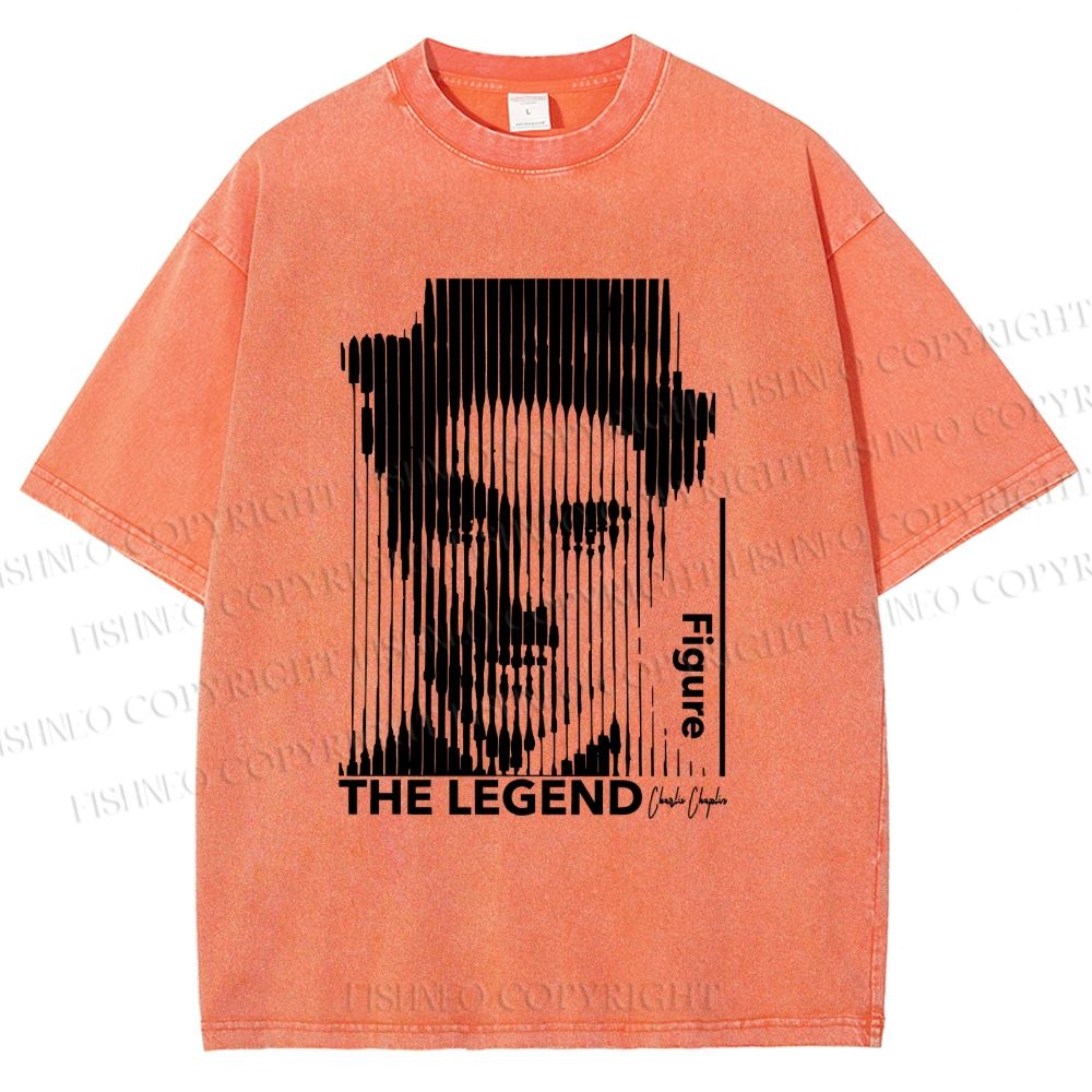 Unisex Vintage Chaplin The Legend Printed Washed Tee