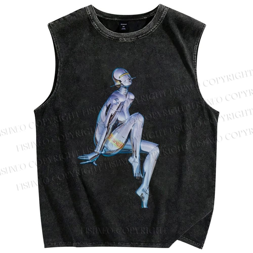 Unisex Hajime Sorayama Printed Washed Tank Top