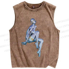 Unisex Hajime Sorayama Printed Washed Tank Top