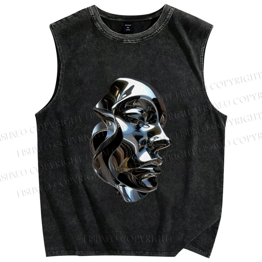 Unisex Hajime Sorayama Printed Washed Tank Top