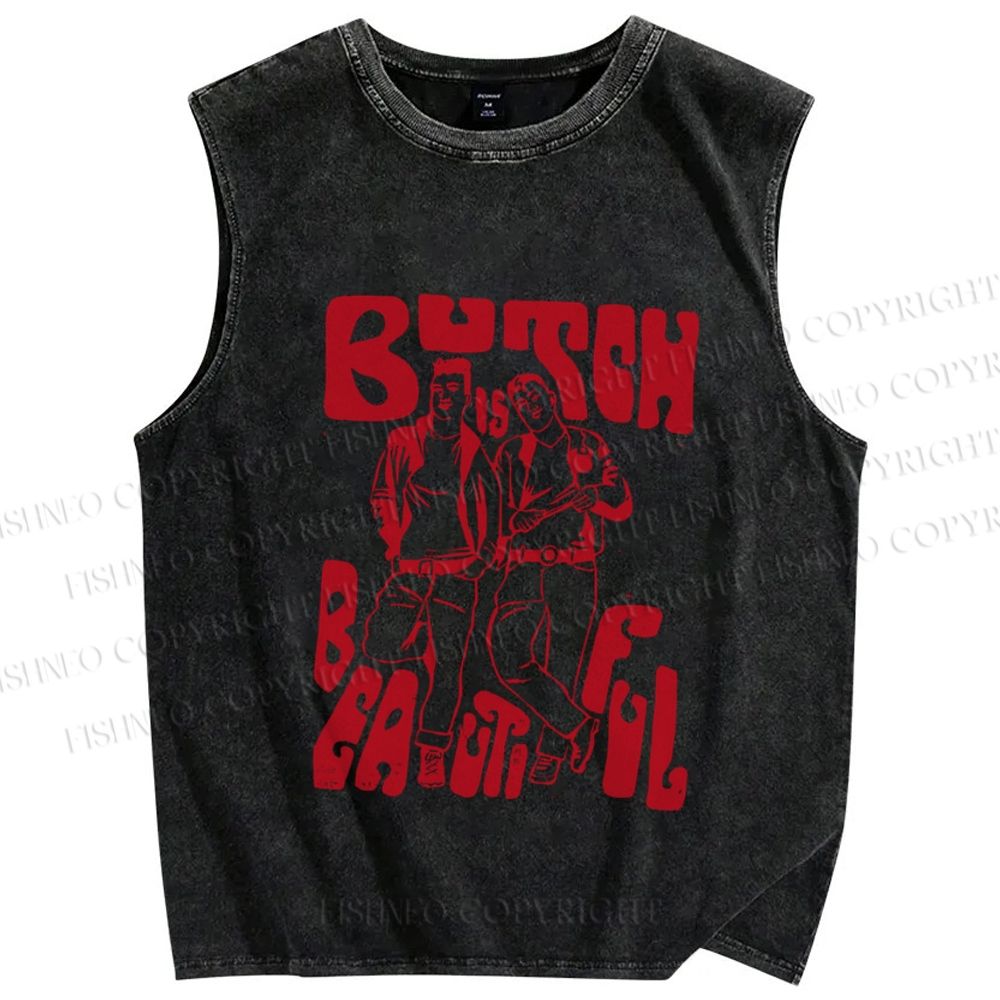 Unisex Pride Butch Is Beautiful Printed Washed Tank Top