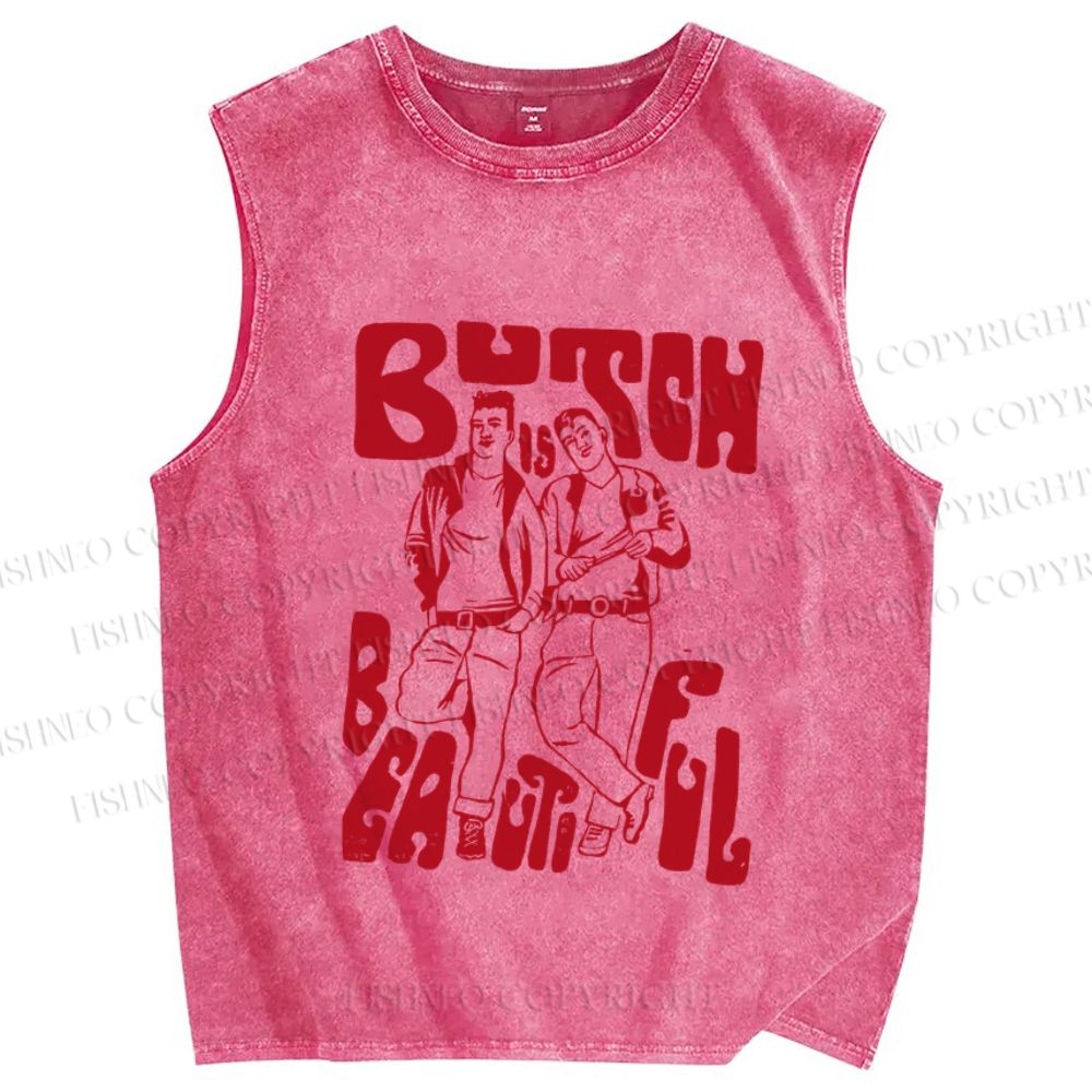Unisex Pride Butch Is Beautiful Printed Washed Tank Top