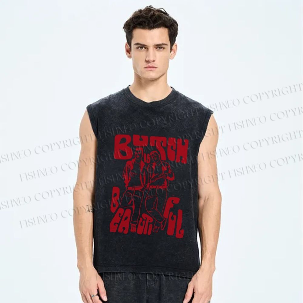 Unisex Pride Butch Is Beautiful Printed Washed Tank Top