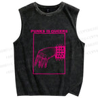 Unisex Pride Homo Punks Is Queers Printed Washed Tank Top