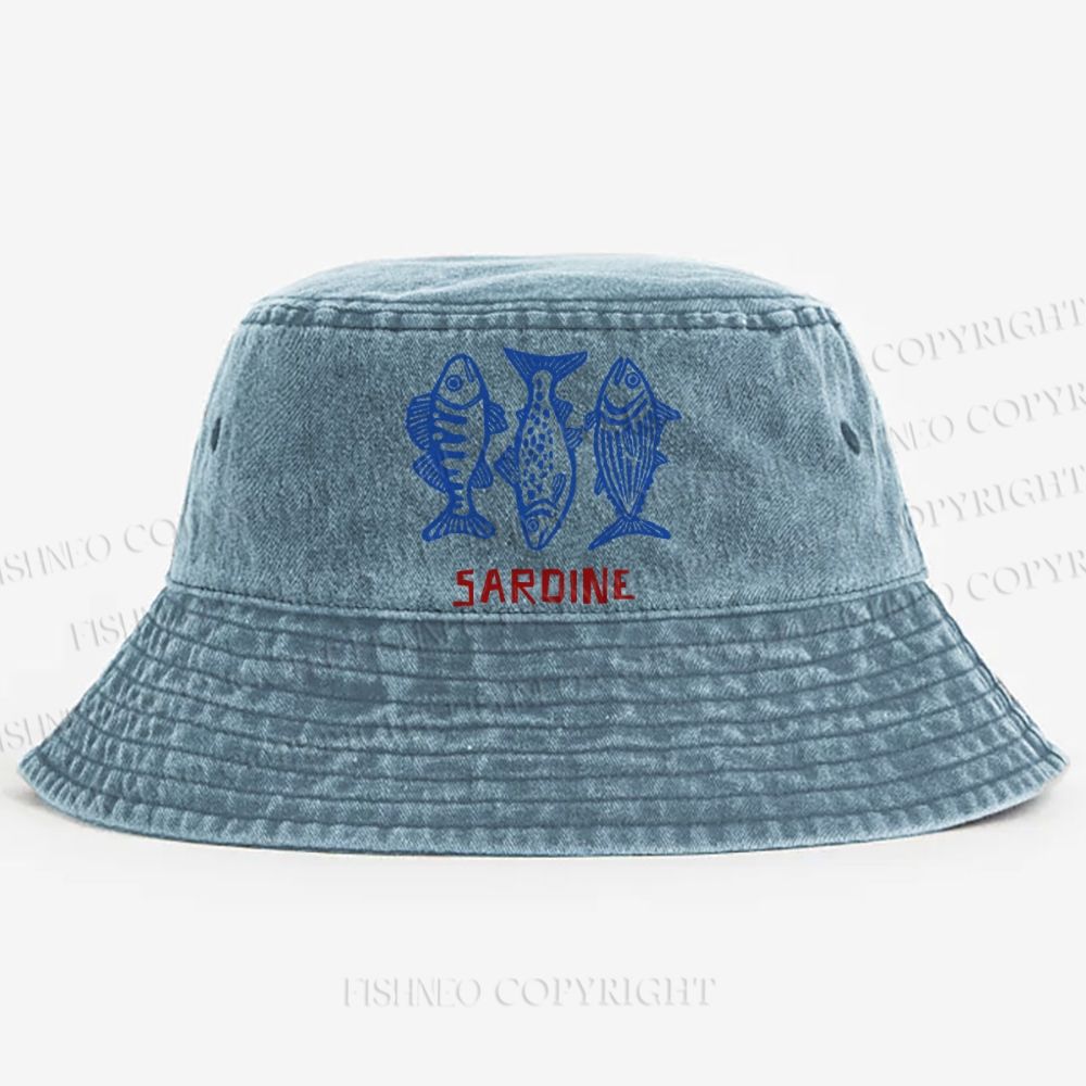Vintage Sardine Washed Bucket Hat