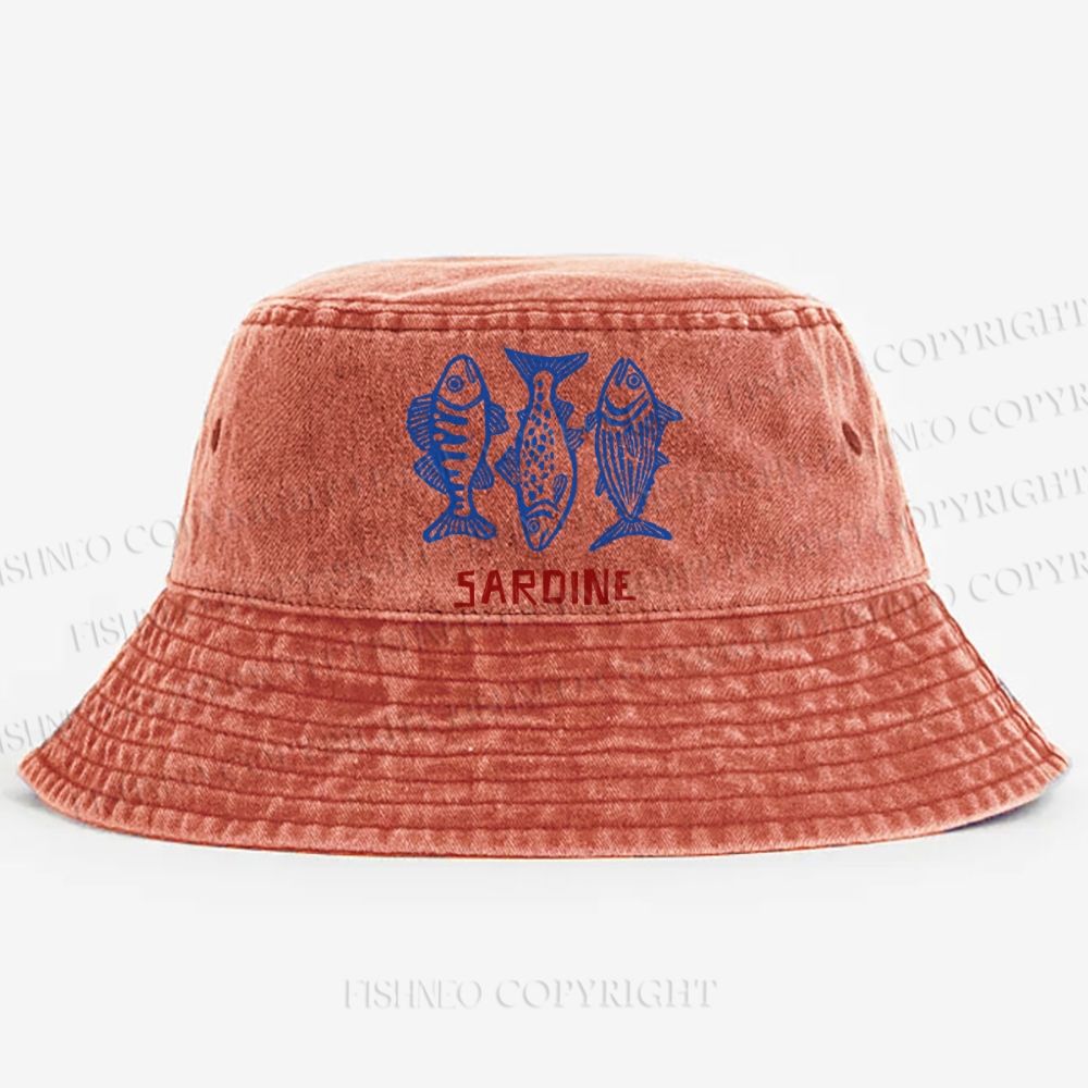 Vintage Sardine Washed Bucket Hat