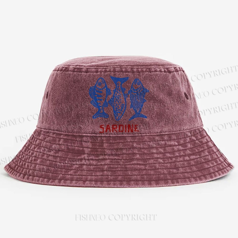 Vintage Sardine Washed Bucket Hat