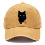 Cat Sharp Gaze Washed Cap