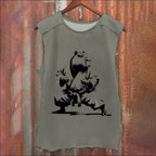 Vintage Kungfu Capybara Samurai Washed Tank Top