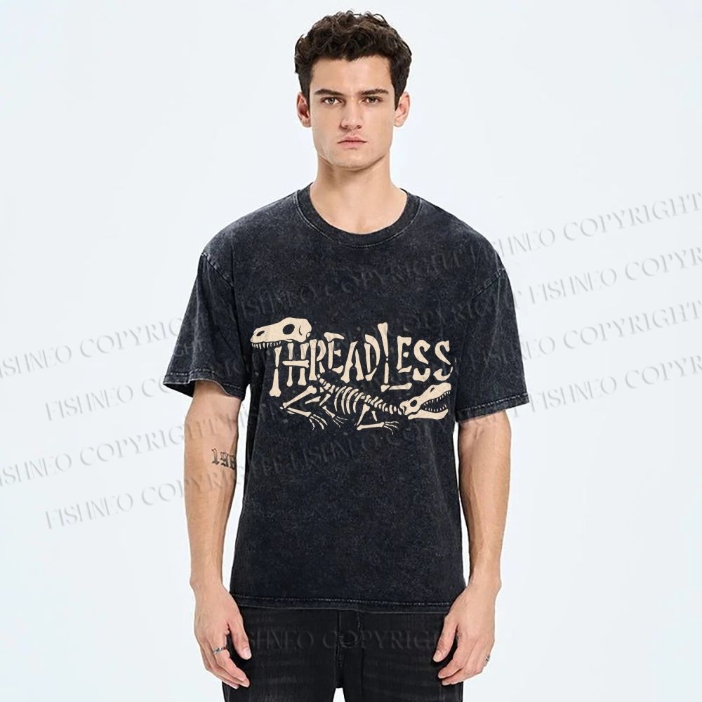 Unisex Bones Threadless Printed Washed Tee
