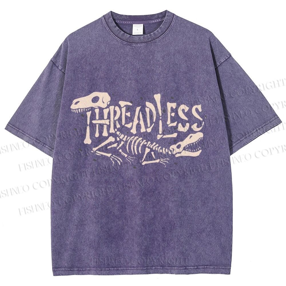 Unisex Bones Threadless Printed Washed Tee
