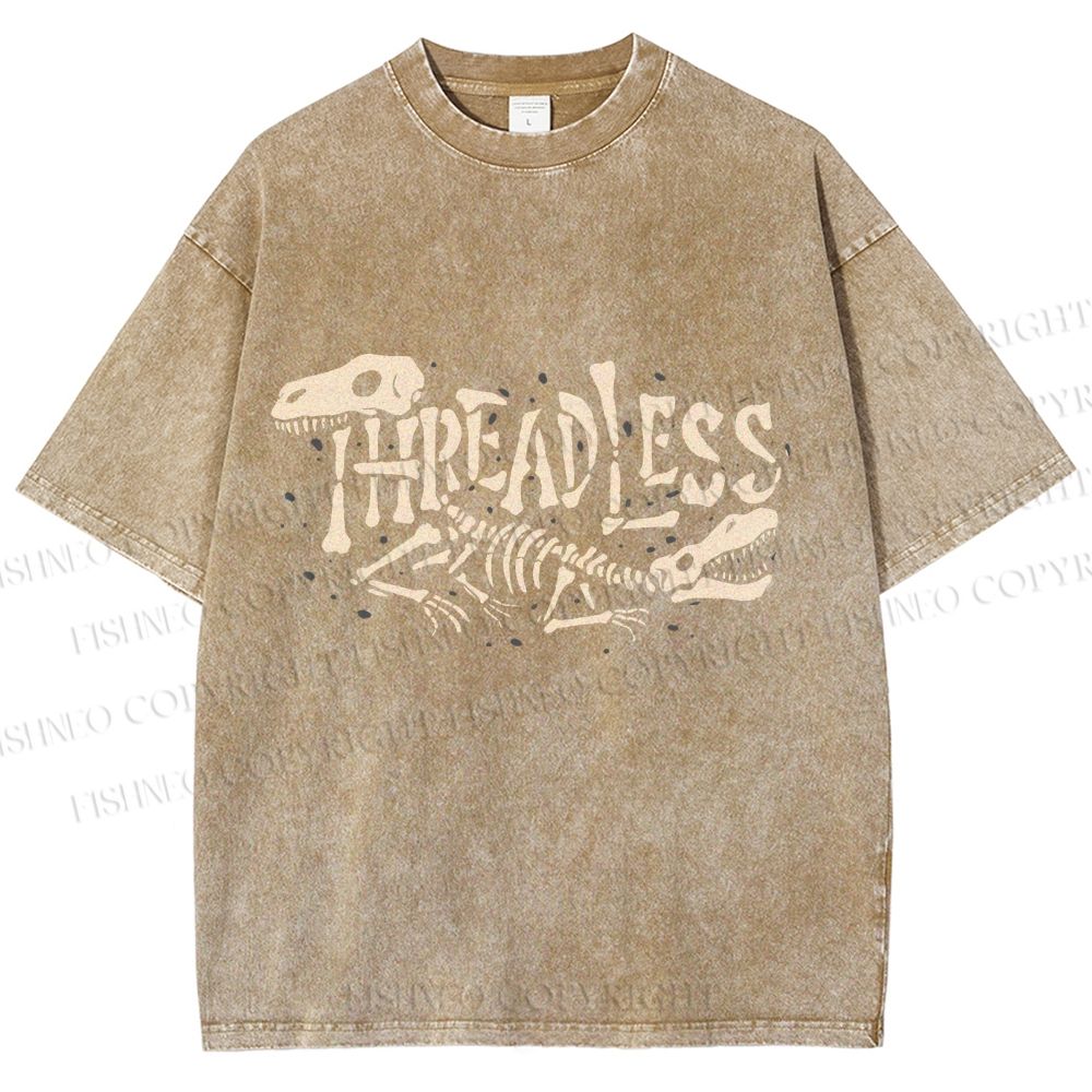 Unisex Bones Threadless Printed Washed Tee