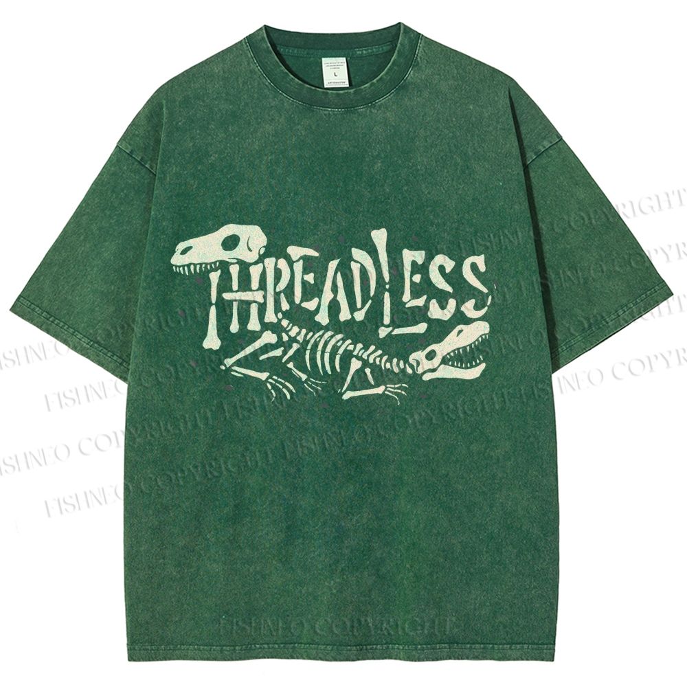 Unisex Bones Threadless Printed Washed Tee