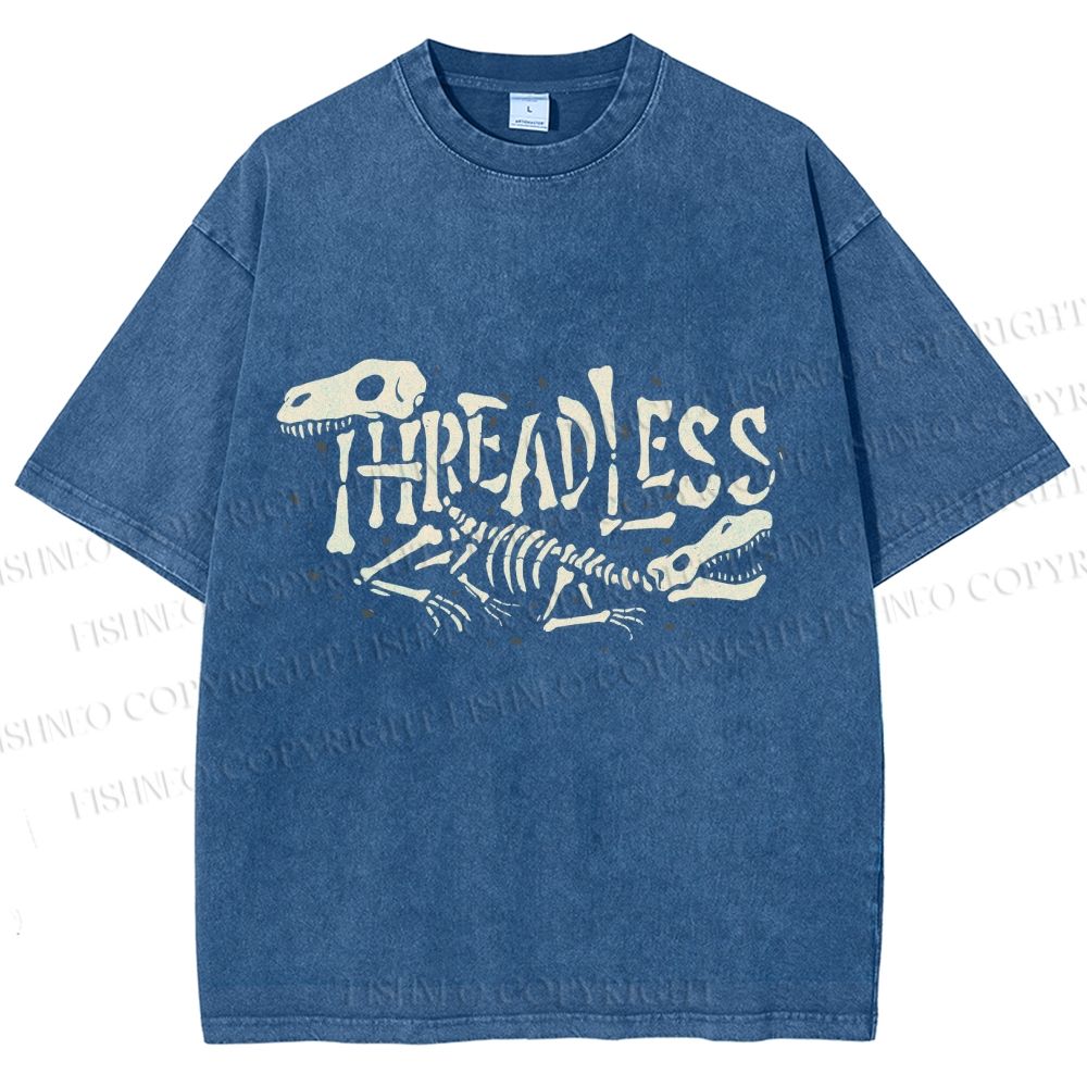 Unisex Bones Threadless Printed Washed Tee
