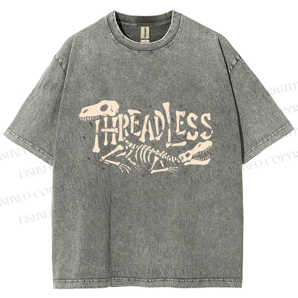 Unisex Bones Threadless Printed Washed Tee