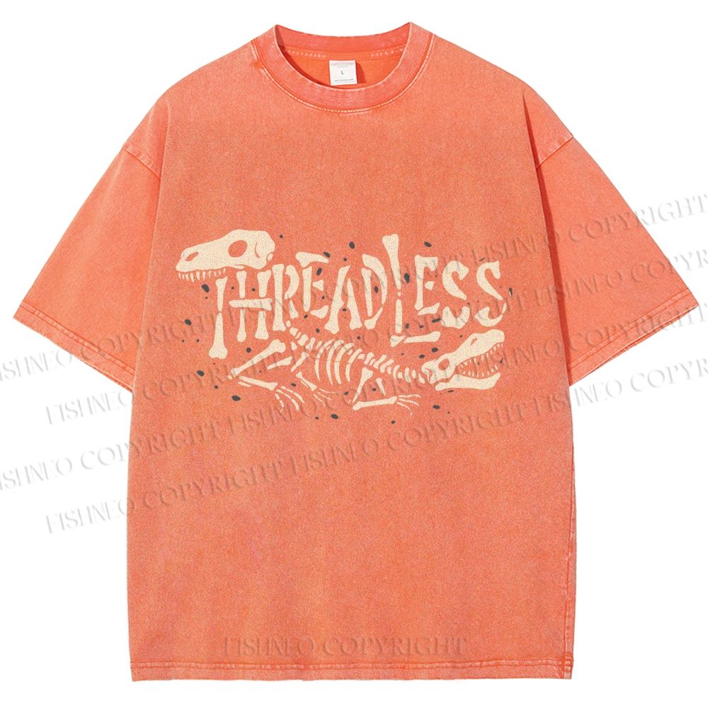 Unisex Bones Threadless Printed Washed Tee