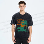 Unisex What if it all goes right Vintage Leopard Printed Washed Tee
