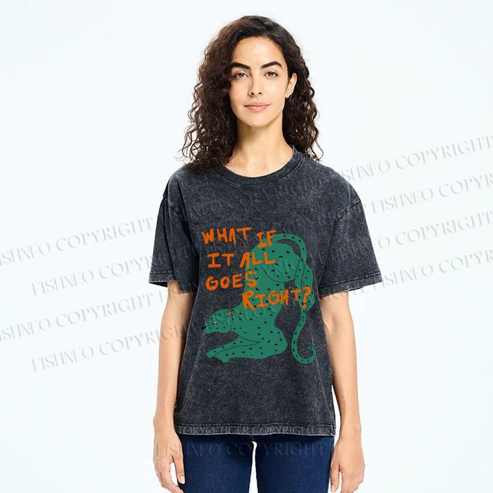 Unisex What if it all goes right Vintage Leopard Printed Washed Tee