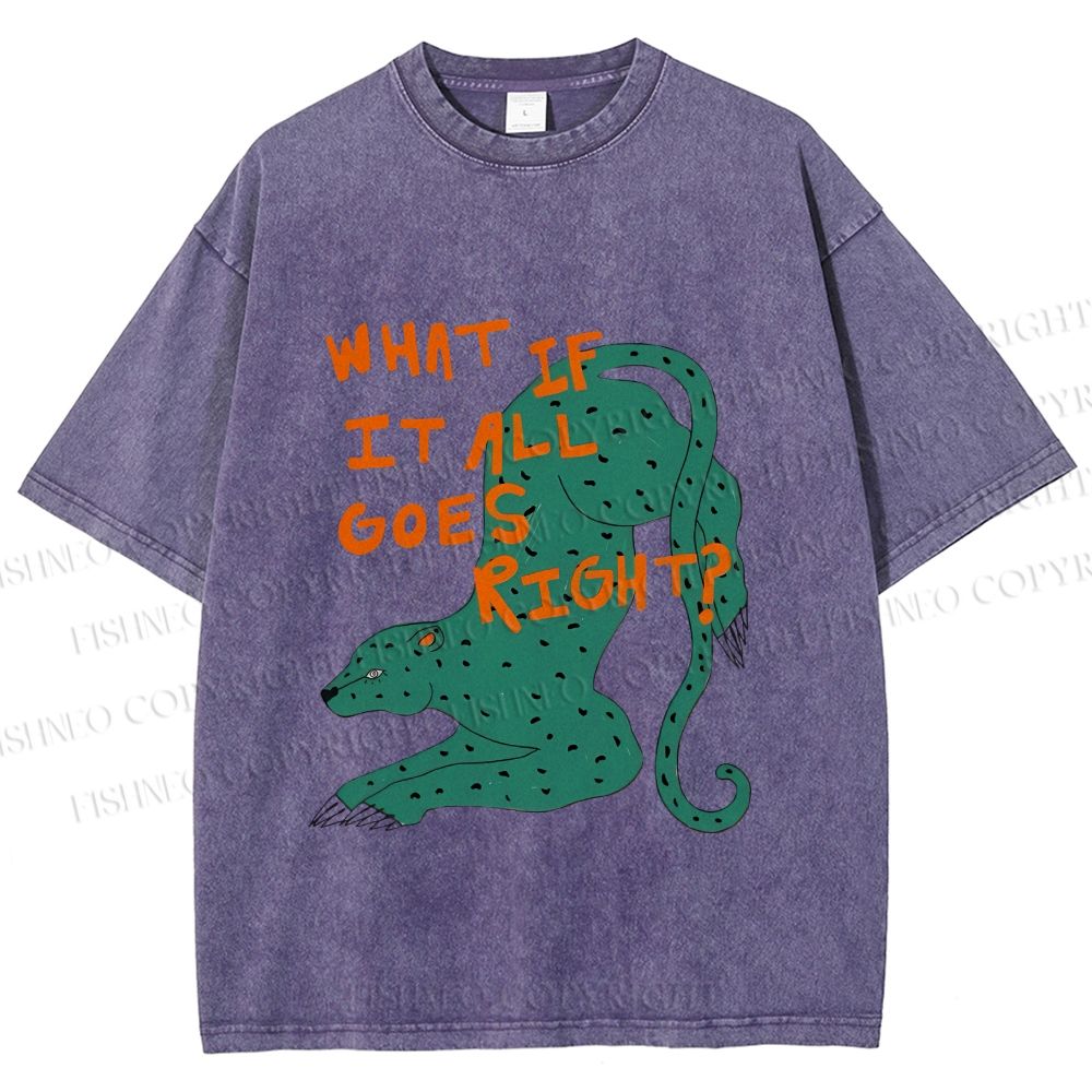 Unisex What if it all goes right Vintage Leopard Printed Washed Tee