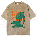 Unisex What if it all goes right Vintage Leopard Printed Washed Tee