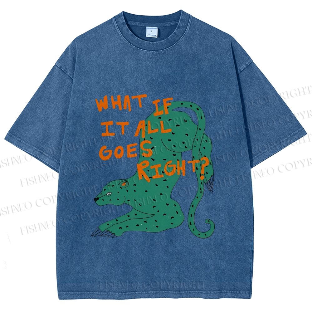 Unisex What if it all goes right Vintage Leopard Printed Washed Tee