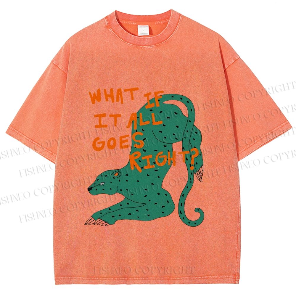 Unisex What if it all goes right Vintage Leopard Printed Washed Tee