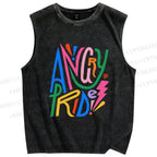 Unisex Angry Pride Printed Washed Tank Top