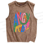 Unisex Angry Pride Printed Washed Tank Top