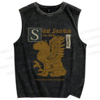 Unisex Vintage Capybara Printed Washed Tank Top