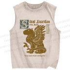 Unisex Vintage Capybara Printed Washed Tank Top