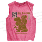 Unisex Vintage Capybara Printed Washed Tank Top