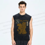 Unisex Vintage Capybara Printed Washed Tank Top
