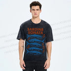 Unisex Sardines Sheet Music Printed Washed Tee